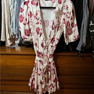 Misa Long Angeles floral wrap dress